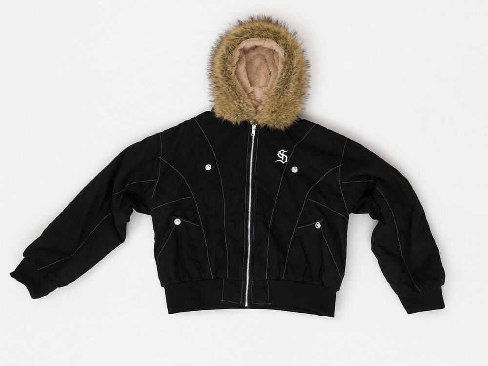 Supermade Faux Fur Lined Zip Jacket 2560 Men's XL Black NWT Streetware